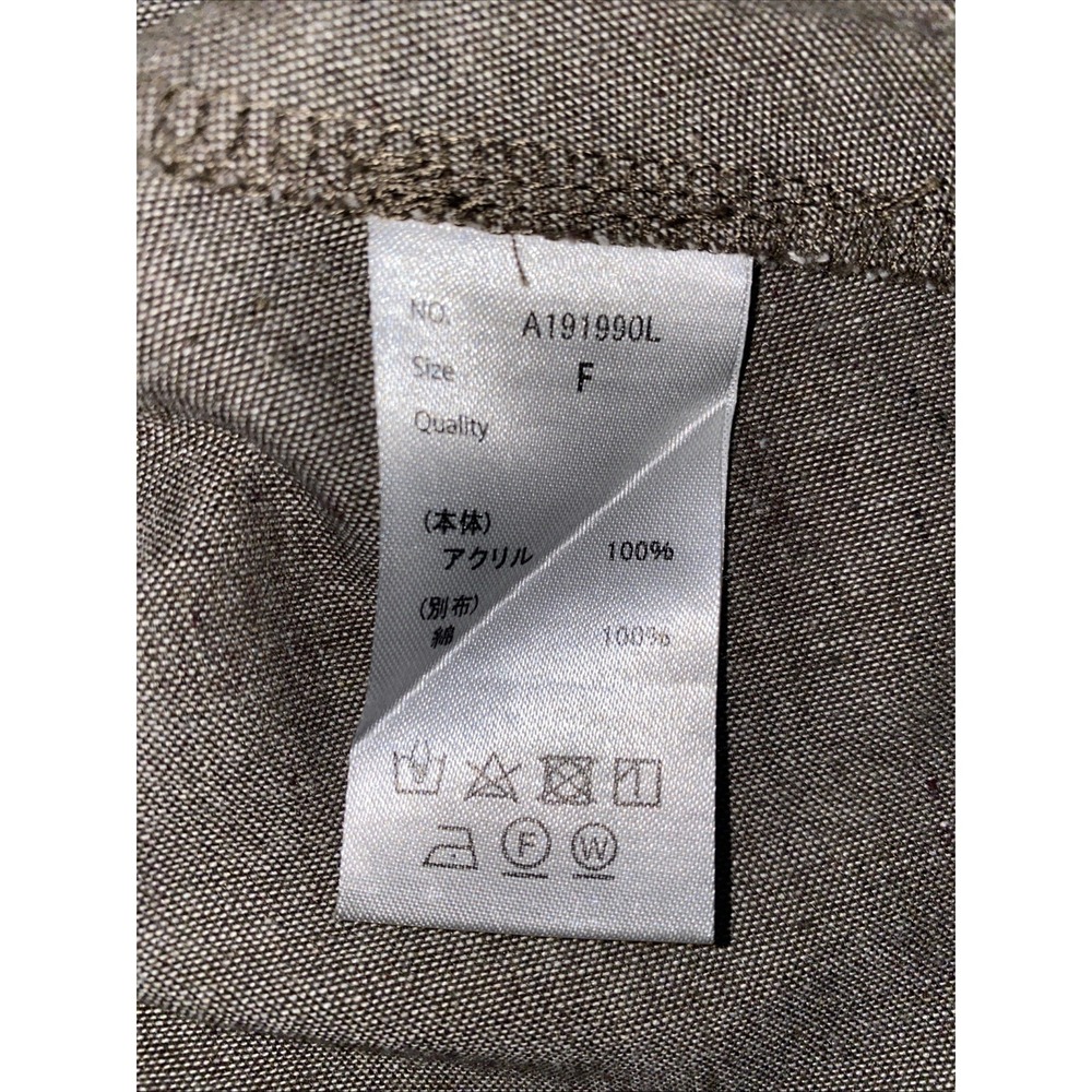 Lupilien Brown Linen Wool Button Front Shirt Jacket Lagenlook Art To Wear Size F - Picture 12 of 12